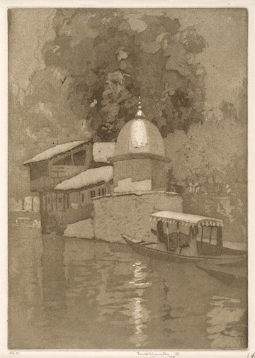 A Hindu Temple  (after watercolour by Fred Parker)