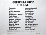
Guerrilla Girls Hits List