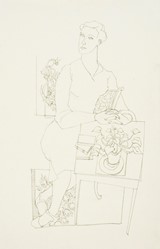 
Figure with Potted Plant