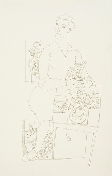 Figure with Potted Plant