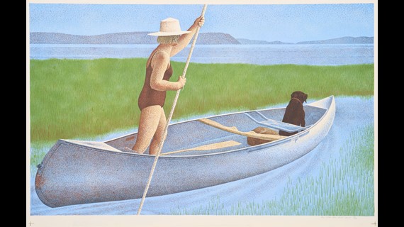 Woman, Dog and Canoe